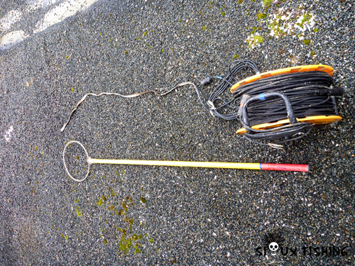 Anode et cathode (électrode pour pêche électrique)