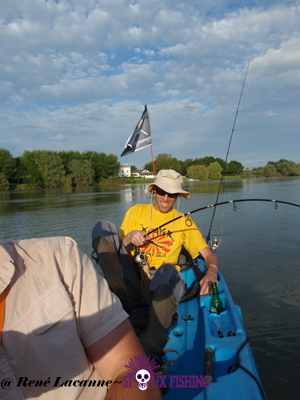 Pêche du silure en Kayak dans la Saôneà Tournus
