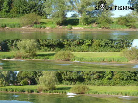 Vue du batillage sur les berges de la Saône