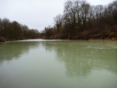 Petite crue sur la rivière Ain